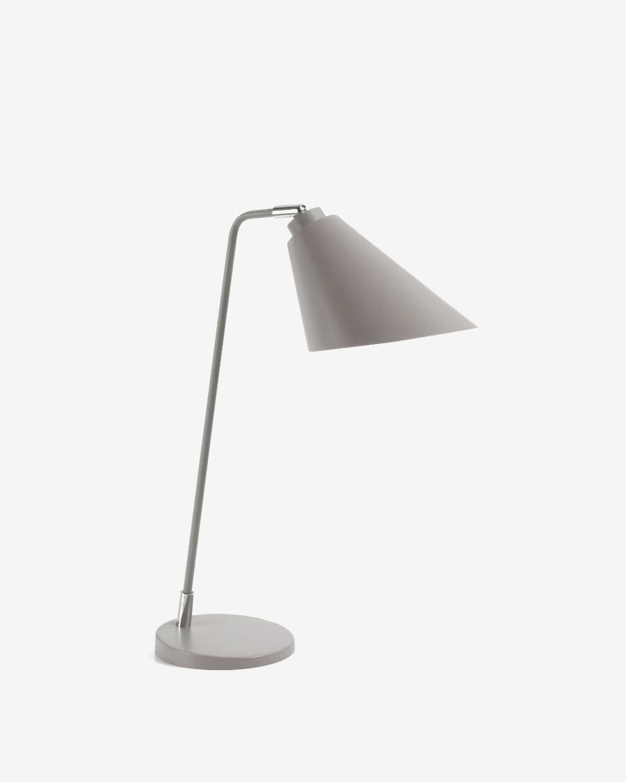 Lámpara de mesa Tipir de acero con acabado blanco gris