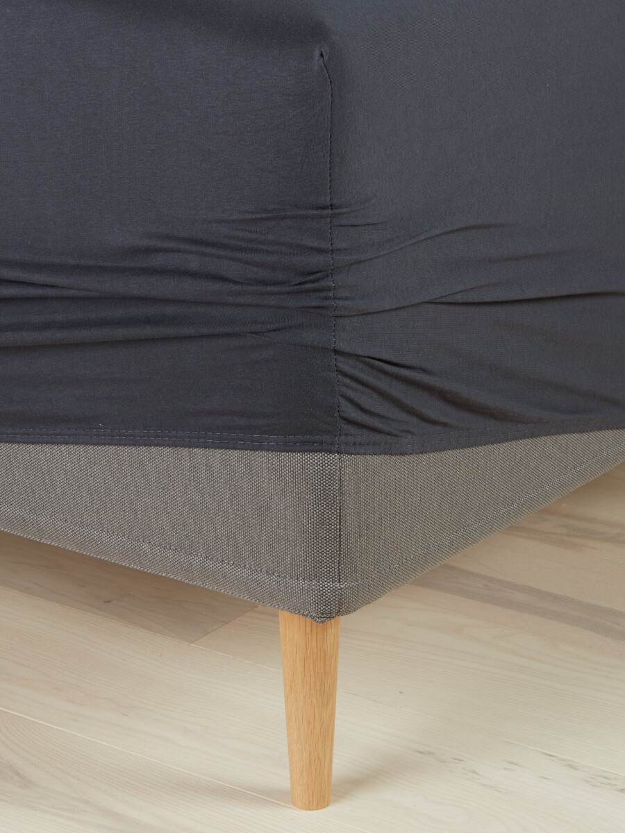 Sábana bajera jersey JENNY 160x200x35 gris osc - Gris oscuro 