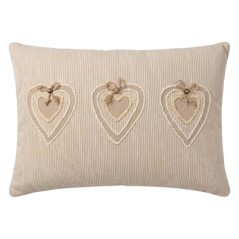COJIN RECT BEIGE DET CORAZON 40X60CM Unica