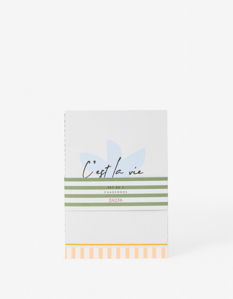 Anotadores Cuadernos y Memos Set De Cuadernos C'est La Vie - Combinacion Multicolor