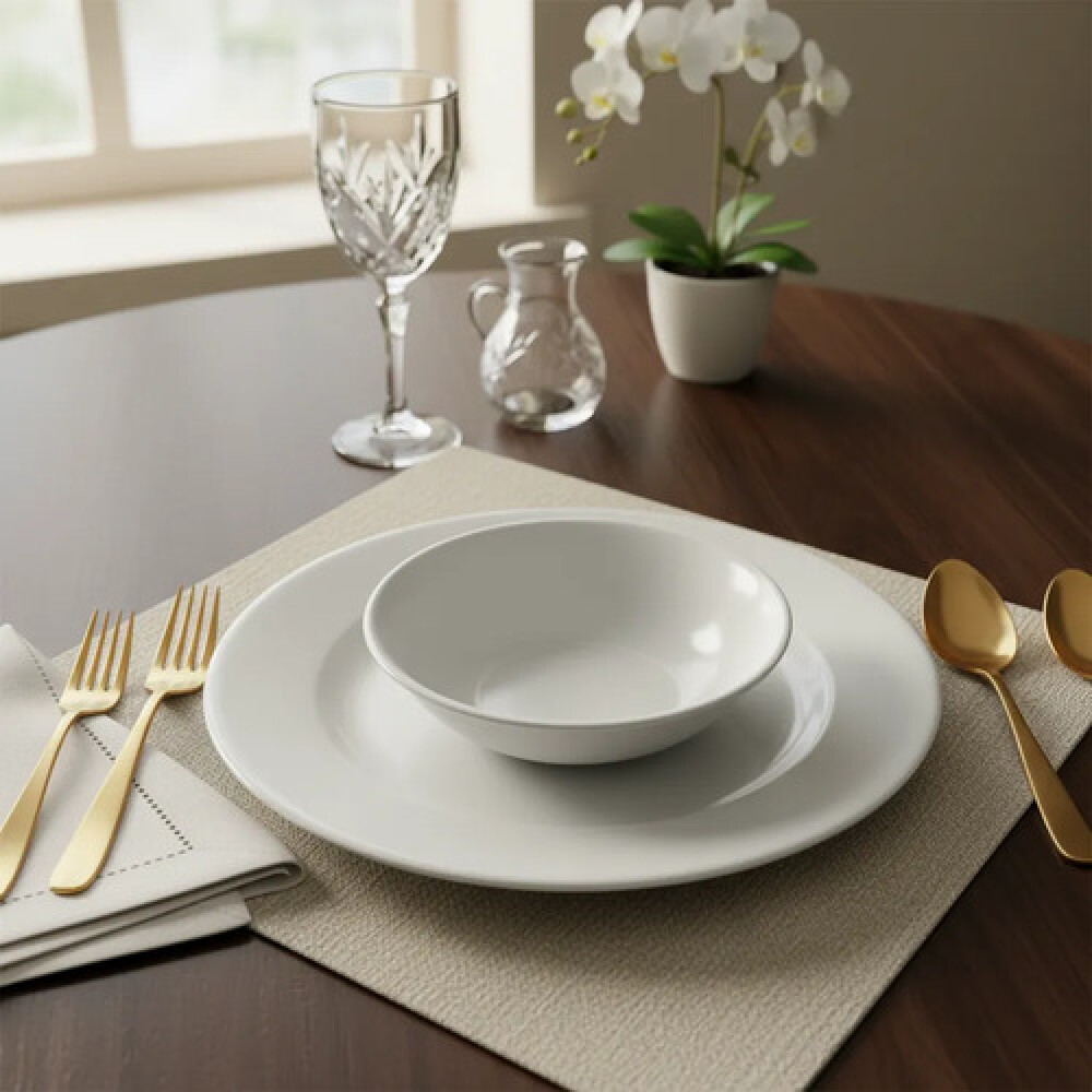 Plato llano blanco clasico 24 cms. G-03 Plato llano blanco clasico 24 cms. G-03