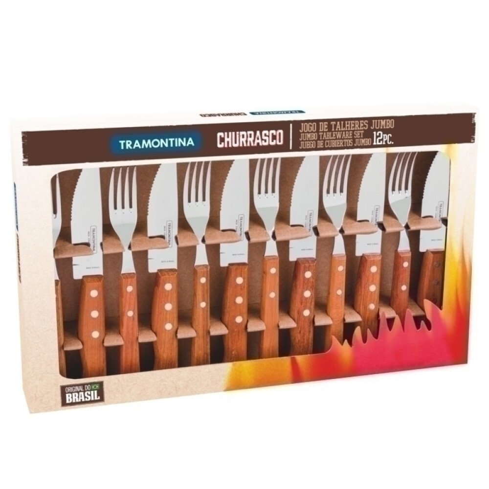 Juego jumbo para asado 12 piezas, línea CHURRASCO (DYNAMIC)-TRAMONTINA FER04968