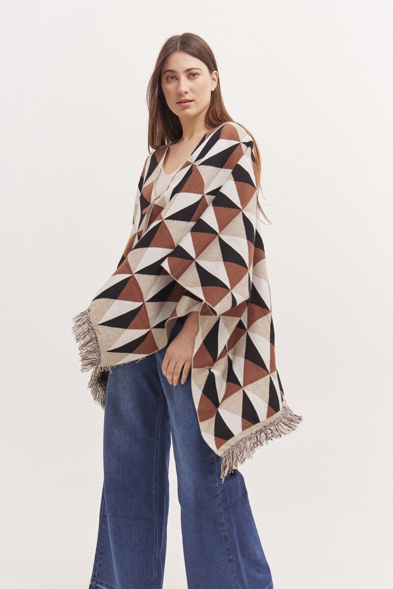 Poncho Corriente Camel/Beige