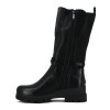 Darkness Bota De Dama Caña Media C/ Dos Tiras Cruzadas Y Hebilla - Negro Negro