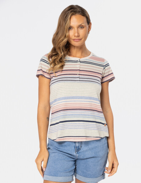 REMERA RAYADA Beige