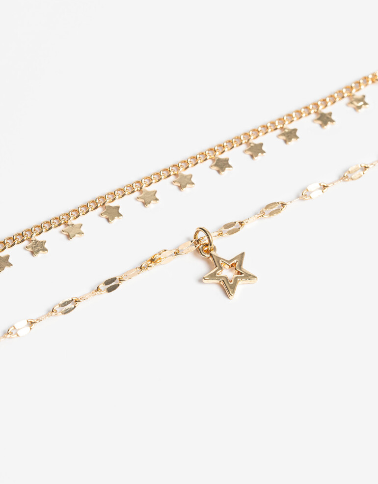 Pulseras Flexibles Sets Metal Set De Pulseras Flexibles Estrellas - Dorado
