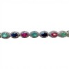 Pulsera oval - Plata 925 - piedra zirconia - piedra zafiro - piedra esmeralda - piedra rubí - PU3898 conpiedra