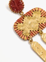 Pendientes Largos Con Barras naranja