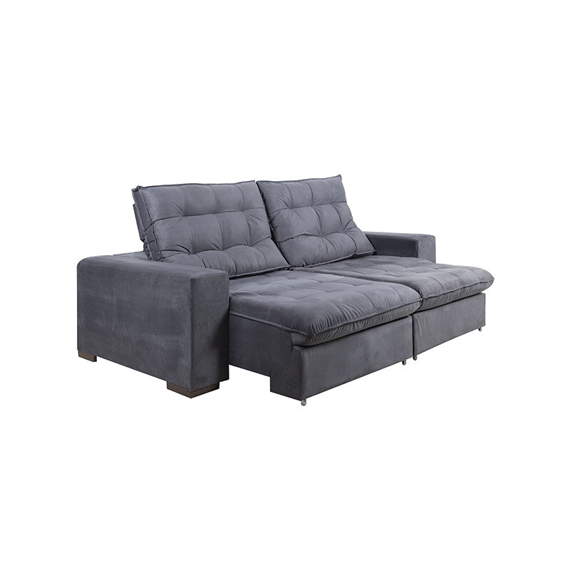 Sofá Italia - 2.20 Reclinable / Retráctil Gris Veludo