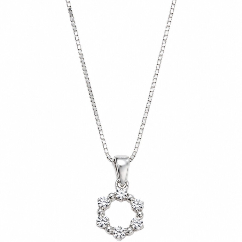 Cadena con colgante circulo con zirconias Cadena con colgante circulo con zirconias
