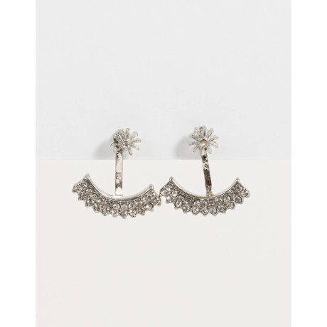 Aros Con Strass Plateado