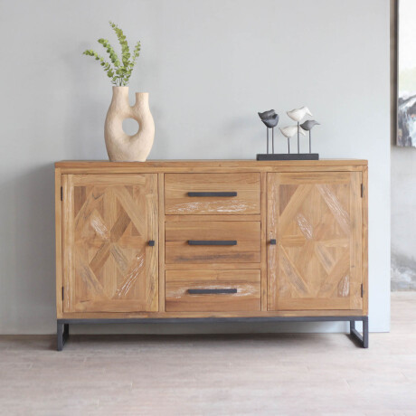 APARADOR MADERA-Y-METAL NATURAL-BEIGE DOMINIQUE