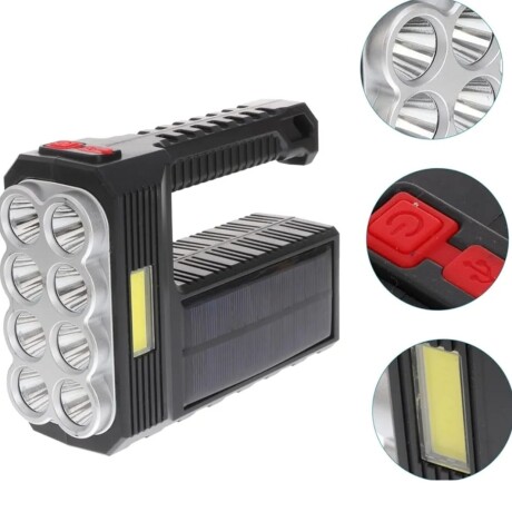 Linterna Led W5116 Recargable 8 Leds Universo Binario NEGRO