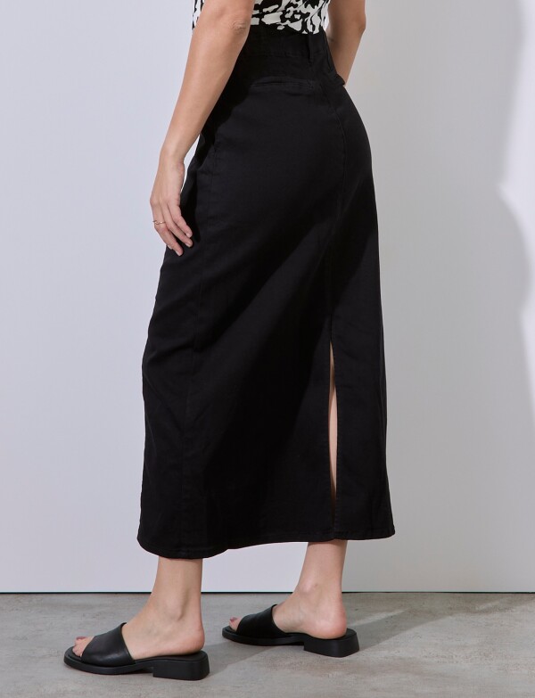 Falda Maxi Denim NEGRO