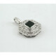 Dije Oro Blanco 18 K Con Brillantes Y Esmeralda Dije Oro Blanco 18 K Con Brillantes Y Esmeralda