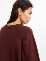 Sudadera 100% Algodón Con Frunces burdeos