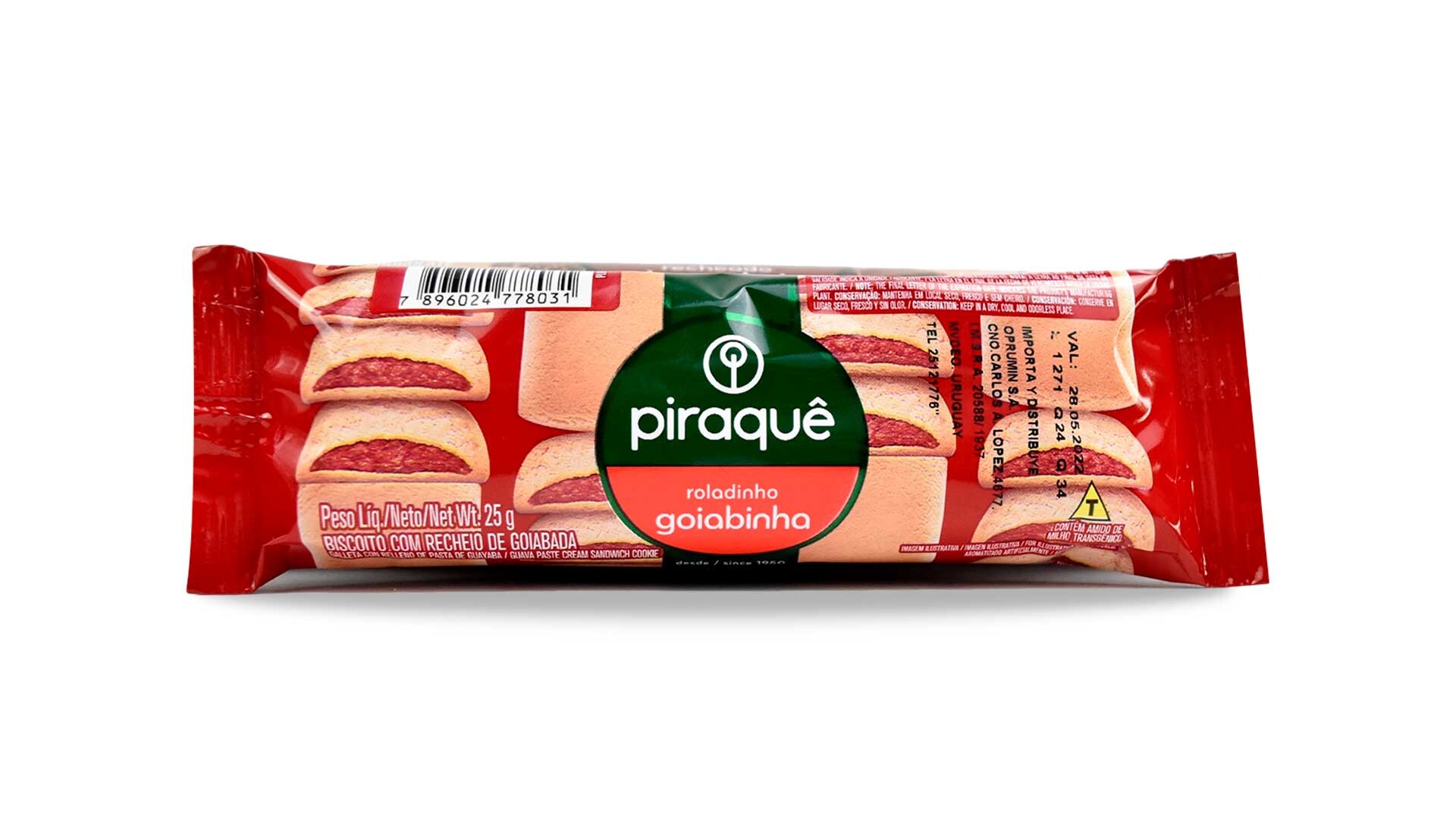 BARRA RELLENA PIRAQUE 25G GOIABADA — El Clon