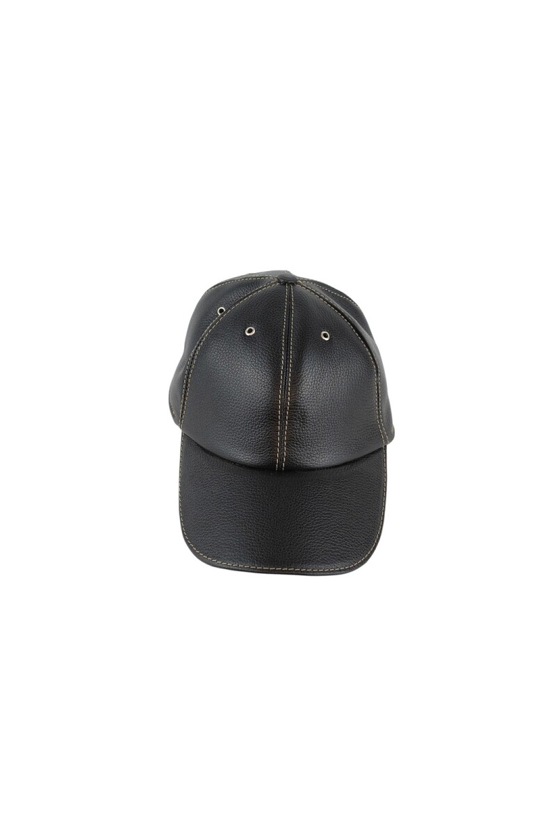 Gorro de cuero tipo beisbol Negro