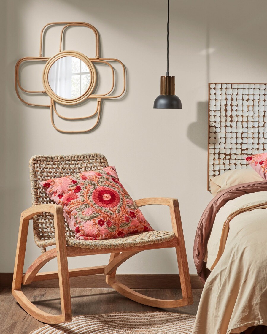 Espejo Maeve de ratán 62 x 62 cm Espejo Maeve de ratán 62 x 62 cm