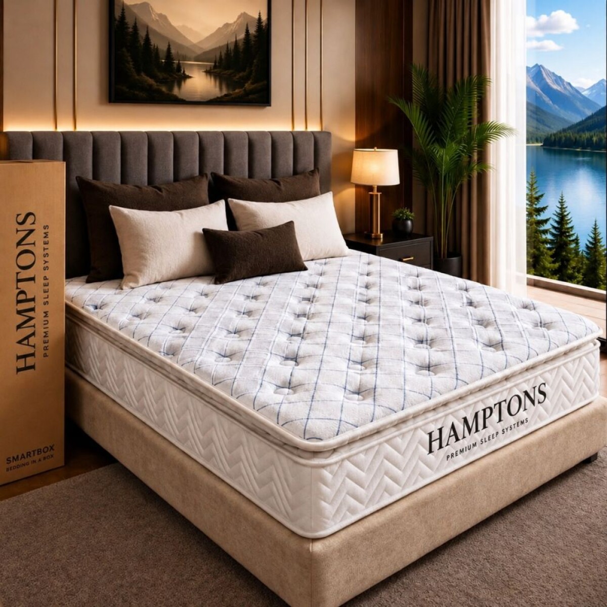 Sommier Extra King HAMPTONS Hybrid Rhenium - Beige 