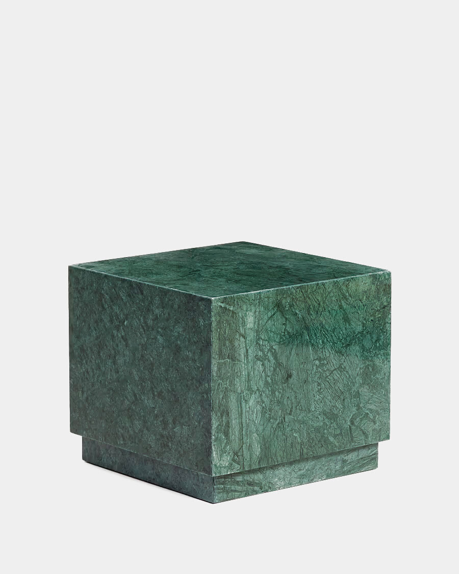 Mesa auxiliar Sorein de mármol verde 40 x 40 cm Mesa auxiliar Sorein de mármol verde 40 x 40 cm
