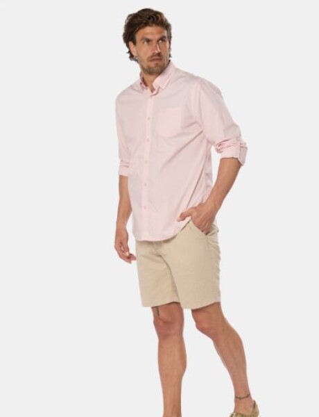 BERMUDA CLÁSICA DE LINO Beige
