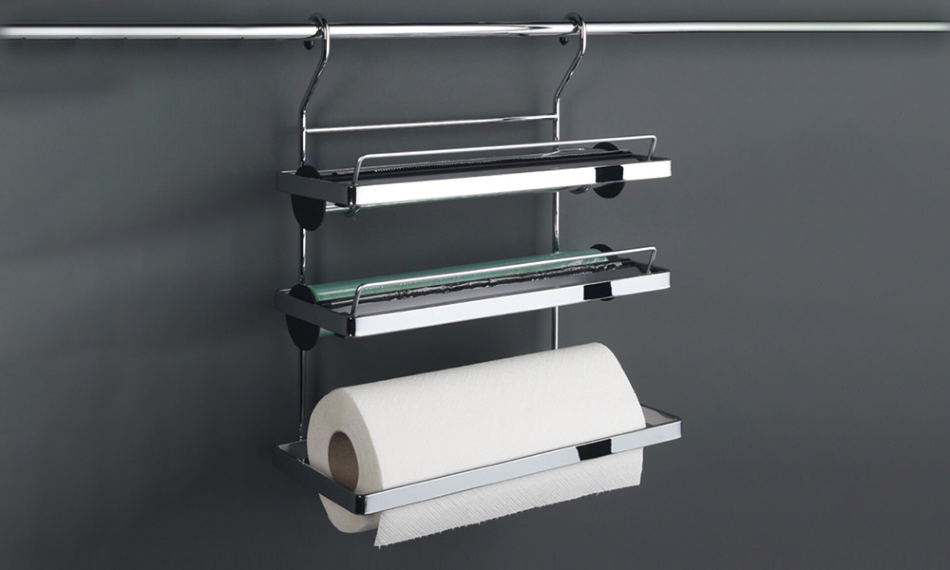 Porta Rollos Triple De Cocina 