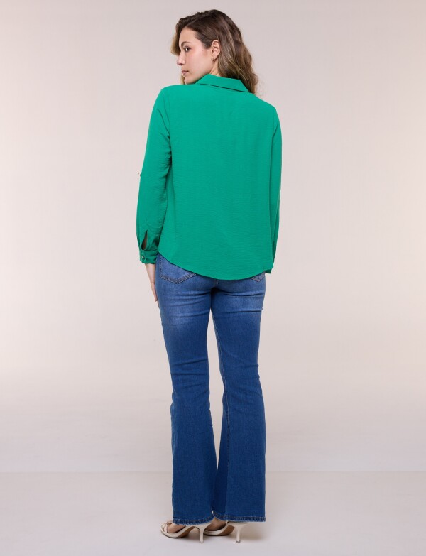 Blusa Holgada Triple Botón VERDE