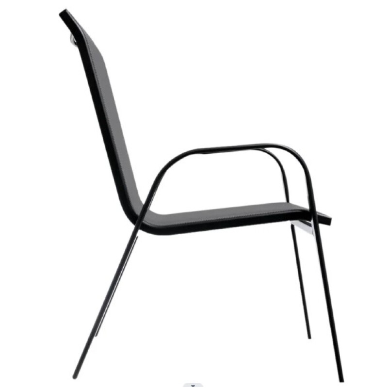 Silla de exterior Textilina Sling de acero gris Silla de exterior Textilina Sling de acero gris