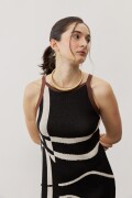 Vestido Ola NEGRO Y CRUDO