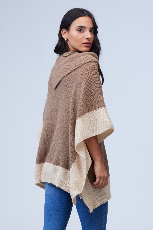 Poncho Colorblock MULTI/TOSTADO