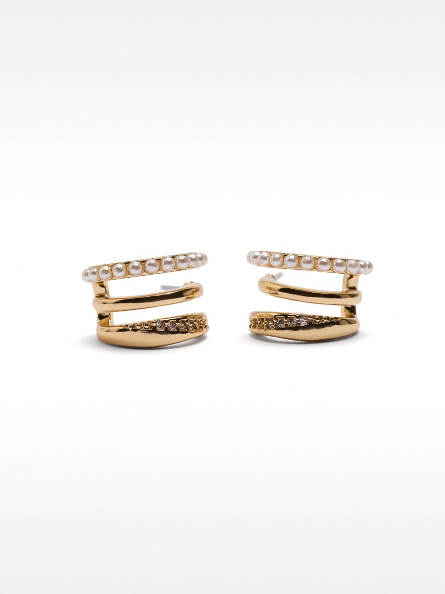 Pendientes Efecto Multiaro dorado