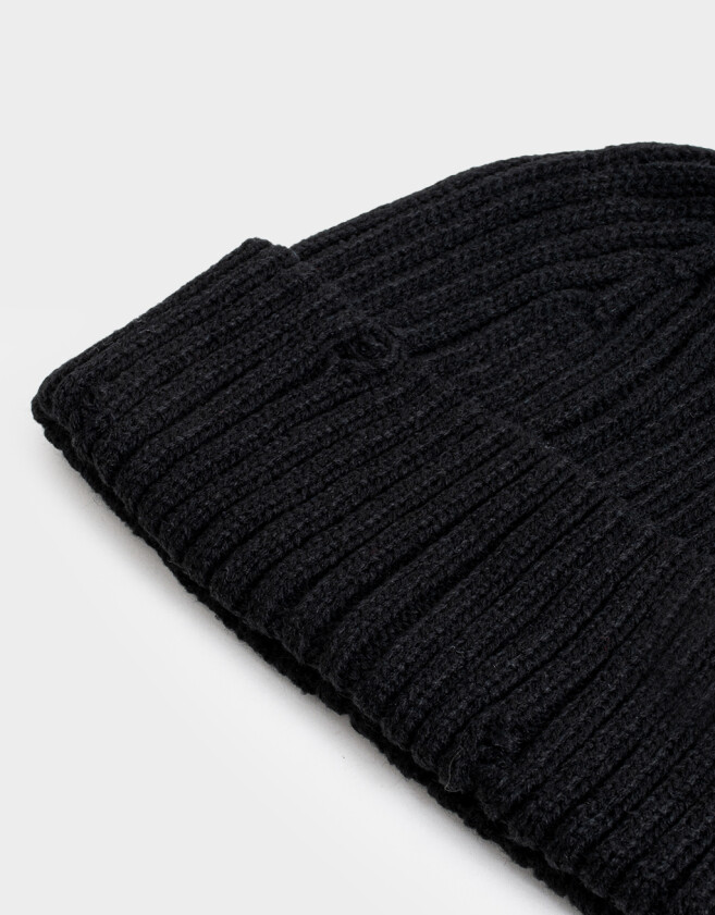 Gorro Clasico Gorro Tejido Efecto Rotura - Negro