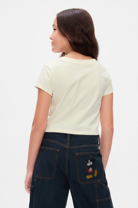 Remera Crop Minnie Niña Ivory Frost