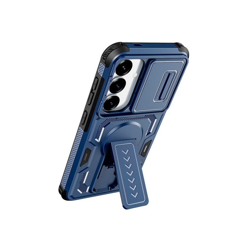 Protector para Samsung Galaxy S25 con soporte color azul Protector Para Samsung Galaxy S25 Con Soporte Color Azul