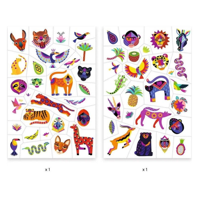 TATTOOS Set X50 Tatuajes Removibles Para Niños +3 Djeco - Belleza Salvaje
