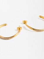 Aros Irregulares Con Circonias - Plata De Ley 925 dorado