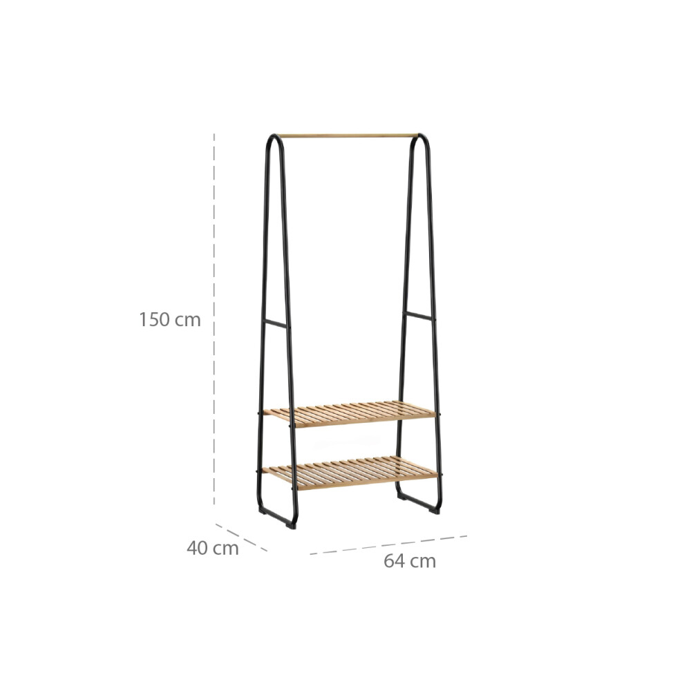 Perchero 2 niveles con estantes - House Negro