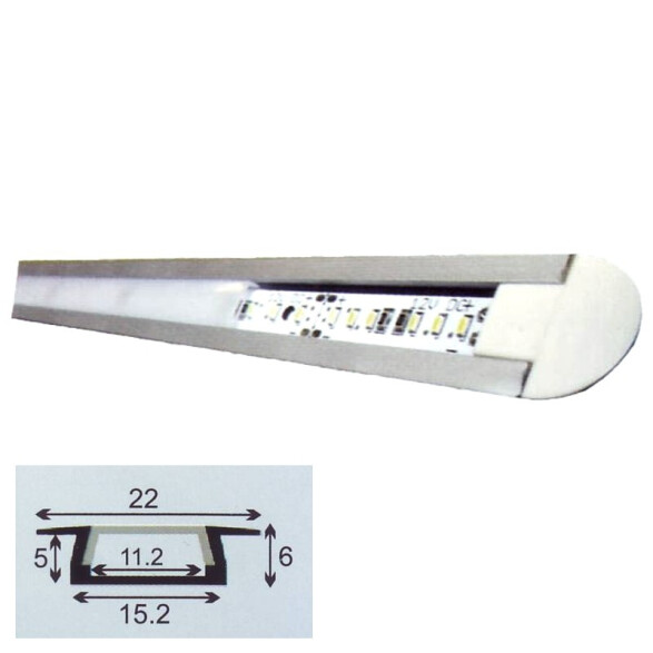 Regleta LED aluminio 12V 8W 61cm 4000K P02 LD0322