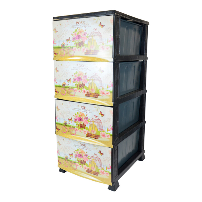 Gavetero cajonera con 4 cajones ROSA