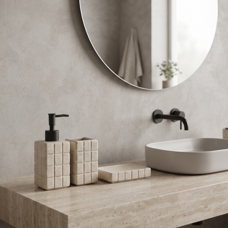 Set accesorios para baño cerámica Mosaico pintitas Set accesorios para baño cerámica Mosaico pintitas