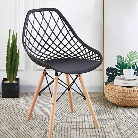 Silla Kaila OR1118B Polipropileno y Madera 120KG NEGRO