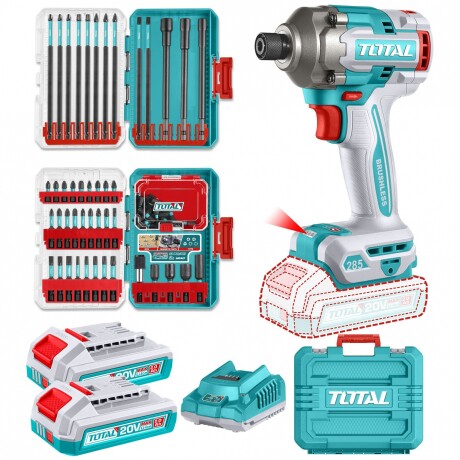 Atornillador De Impacto 1/4" Inalámbrico 20v - Doble Batería, Juegos De Puntas + Maletín Atornillador De Impacto 1/4" Inalámbrico 20v - Doble Batería, Juegos De Puntas + Maletín