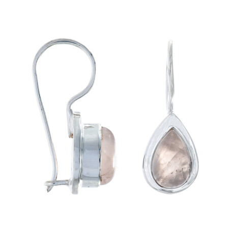 Par de caravanas de plata 925, CUARZO ROSA. Par de caravanas de plata 925, CUARZO ROSA.