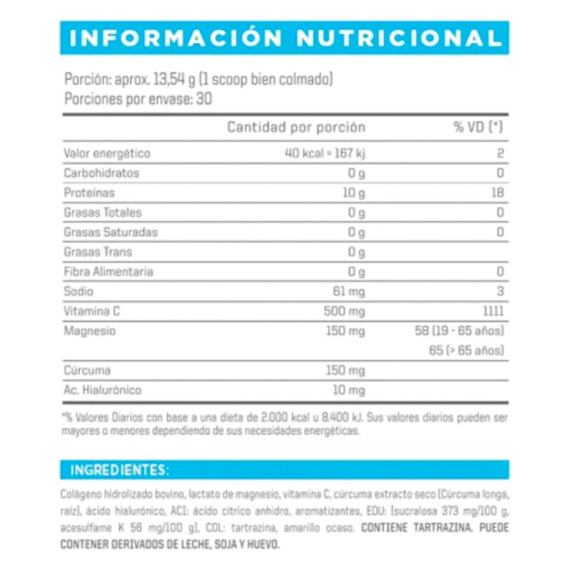 Suplemento ENA colágeno sport con vitamina C y acido hialurónico 407gr sabor Naranja Naranja