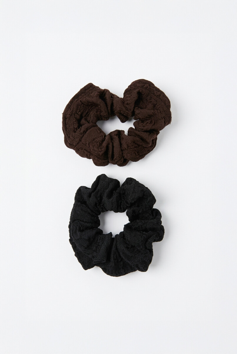 Set de 2 gomitas scrunchie - multicolor 