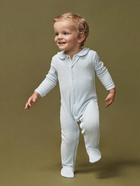 Pijama Velour De Bebe Celeste Bb