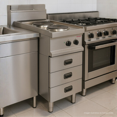 Base con Cajones de Acero Inoxidable 40 x 61 x 63 cm Base con Cajones de Acero Inoxidable 40 x 61 x 63 cm