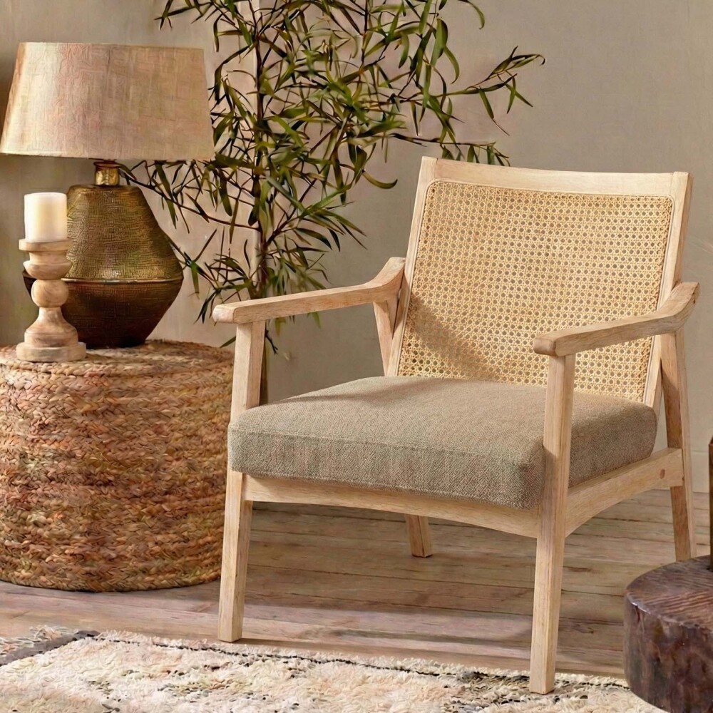BUTACA MADERA-Y-TELA NATURAL-BEIGE DAKOTA NATURAL