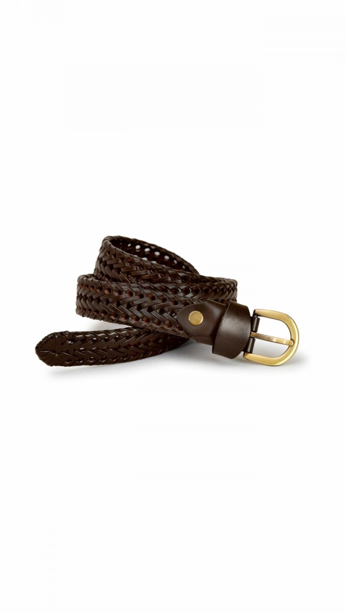 CINTO ENTRELAZADO FINO - CAFE 